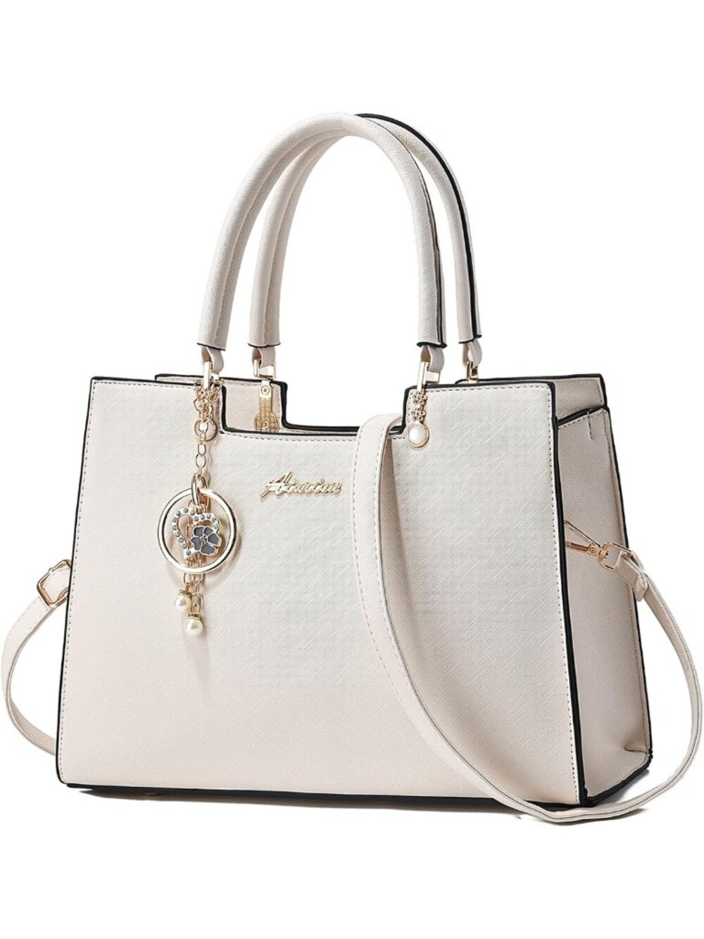 Stylish PU Leather Satchel Tote Bag for Women - Versatile Crossbody Handbag with